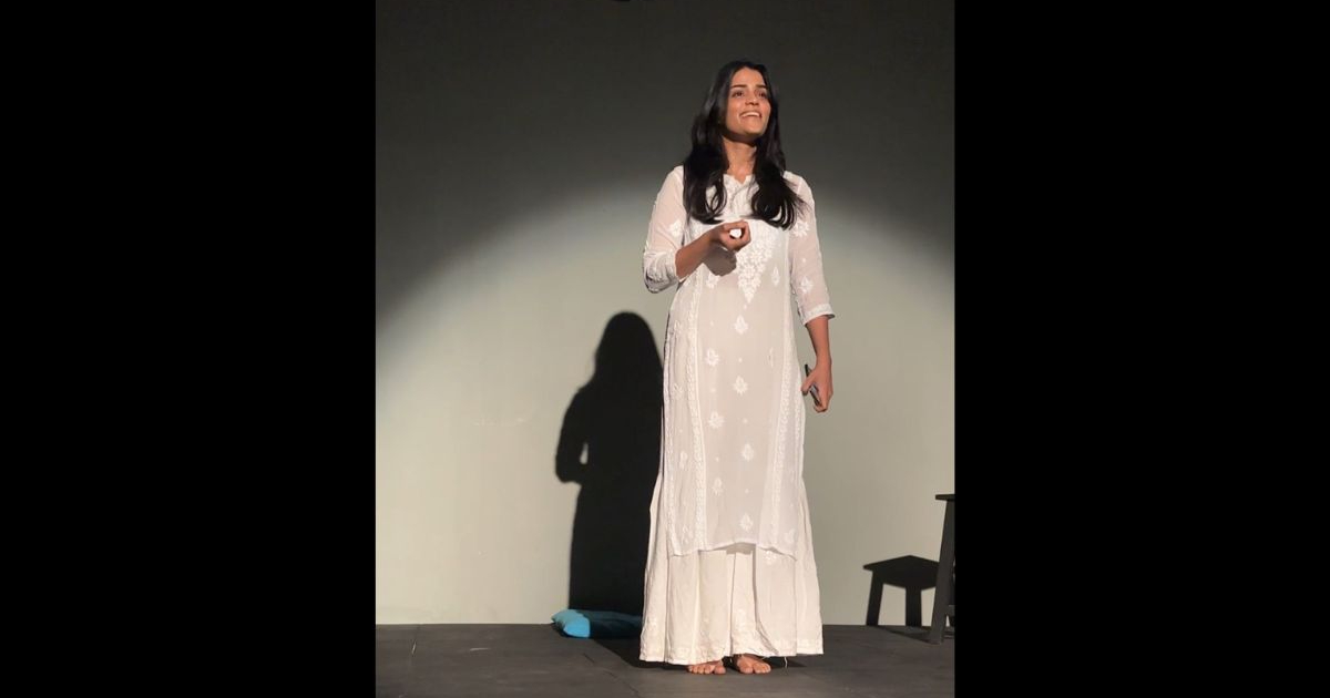 Actress Anjali Sharma, renowned for her role in Operation Mayfair, captivated audiences' attention at a powerful Theatre Show centered on the Gaza incident